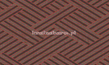 Nowoczesna geometryczna tapeta z  dużym wzorem  w brązach i czerwieni w stylu Art-Deco z efektem 3D