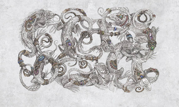 Oryginalny mural kameleon Hypno