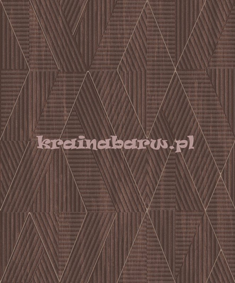 Nowoczesna tapeta geometryczna  impresja romby  3D brąz