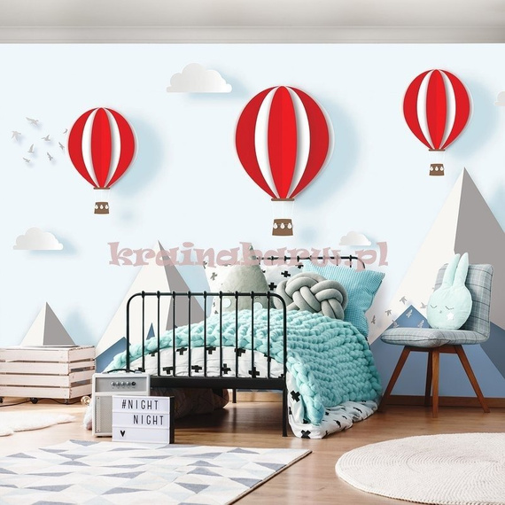 Fototapeta 13609 Przeloty balonami nad górami