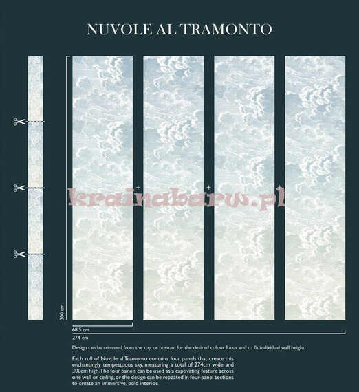Panel  114/3006  Nuvole al Tramonto Fornasetti Cole & Son