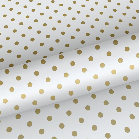 Tapeta 139113 złote kropki na białym tle