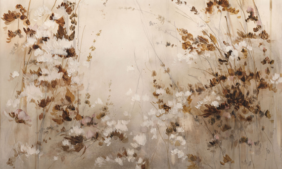 Tapeta artystyczna Wallart Marron kwiaty