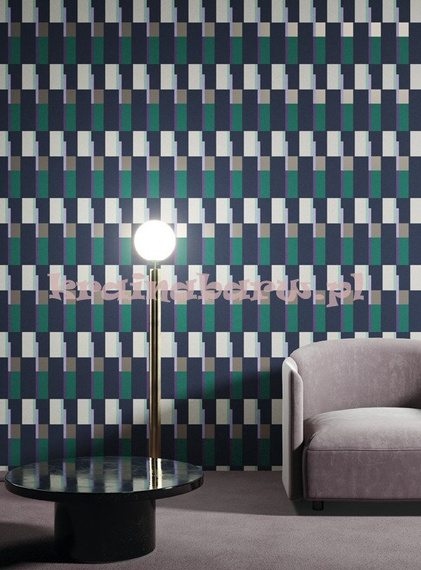 Nowoczesna tapeta geometryczna abstrakcja Prisma Teal