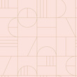 Modna tapeta 139207 geometryczna w stylu Art Deco blady róż i złoto