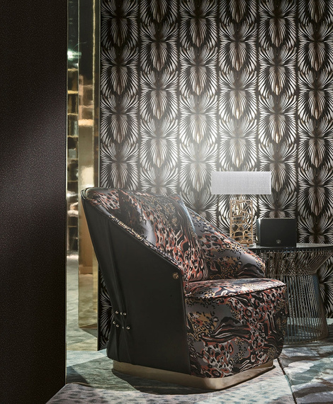 tapeta ekskluzywna RC 19005 Roberto Cavalli brązowe ornamenty