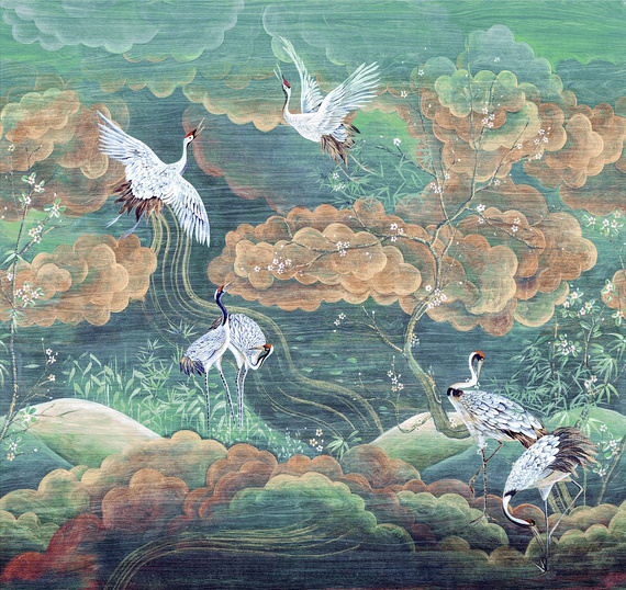 Mural Masureel Byobu DGTRA4031- 4033 żurawie