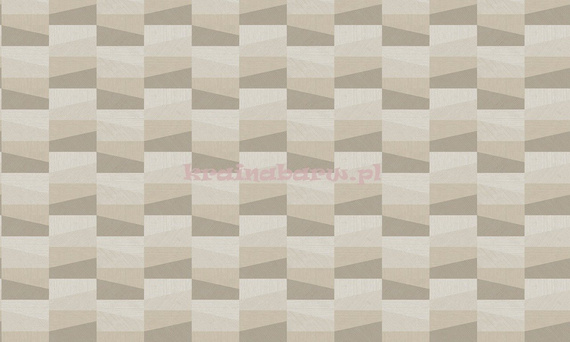 Tapeta geometryczna prostokąty i trapezy w odcieniach beżowych z wyczuwalną strukturą  i efektem 3D