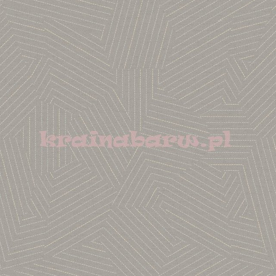 Tapeta  z geometrycznym wzorem beżowo szara