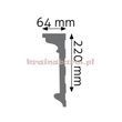Listwa naścienna gładka LNG-06 240 x 22 x 6,4cm