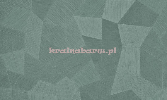 Tapeta geometryczna z wielokątami w zieleni z wyczuwalną strukturą  i efektem 3D