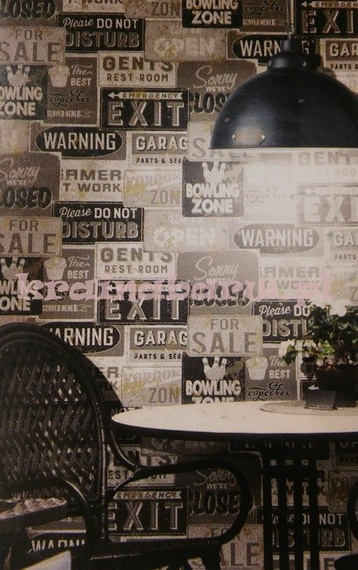 Tapeta 5620  napisy tabliczki vintage