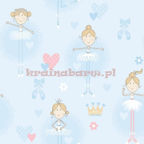 Tapeta tańcząca baletnica na niebieskim  tle