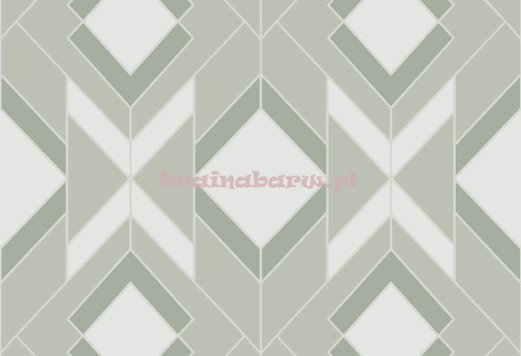 Nowoczesna tapeta geometryczna z graficznym wzorem w zieleniach