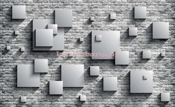 Fototapeta 3443 ABSTRAKCJA 3 D MUR z KWADRATAMI