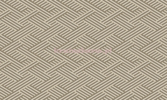 Nowoczesna geometryczna tapeta z  dużym wzorem  w beżach  w stylu Art-Deco z efektem 3D