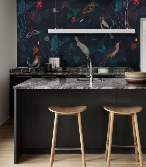 Tapeta Artystyczna Teal Blue Garden