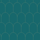 Modna tapeta 139205  łuki w stylu Art Deco turkusowa złota