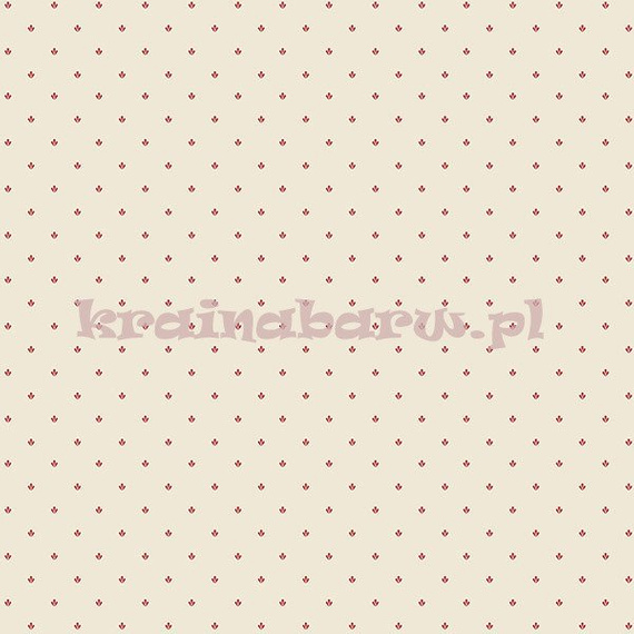 Tapeta z drobnym czerwony listek na beżowym  tle