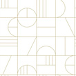 Modna tapeta 139141 geometryczna w stylu Art Deco biało złota