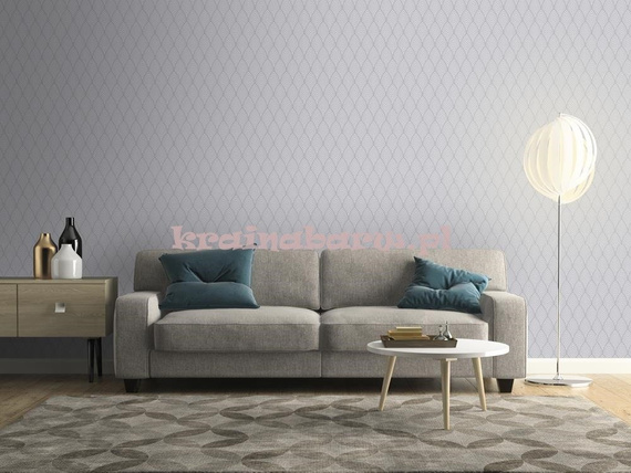 Tapeta geometryczna z metalicznym wzorem na szarym tle art deco