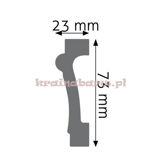 Listwa naścienna gładka LPC-05 244 x 7,3 x  2,3cm