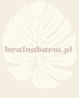 Tapeta botaniczna z dużymi tropikalnymi kremowymi liśćmi monstery na beżowym tle