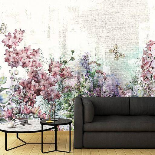 Fototapeta Łąka Kwiaty Rośliny Motyle