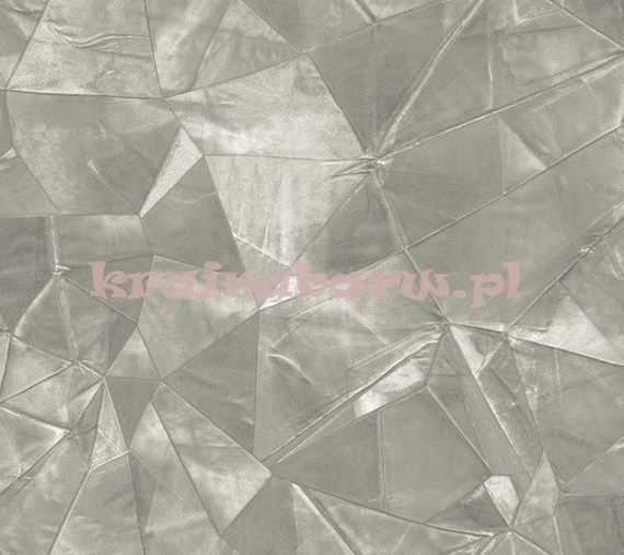 Tapeta geometryczna impresja Velvet Crush szaro beżowa