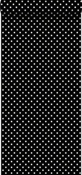 Tapeta 138501 białe kropki na czarnym tle