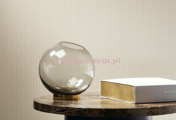 Nowoczesna tapeta z drobnym geometrycznym złotym wzorem na matowym brązowym tle