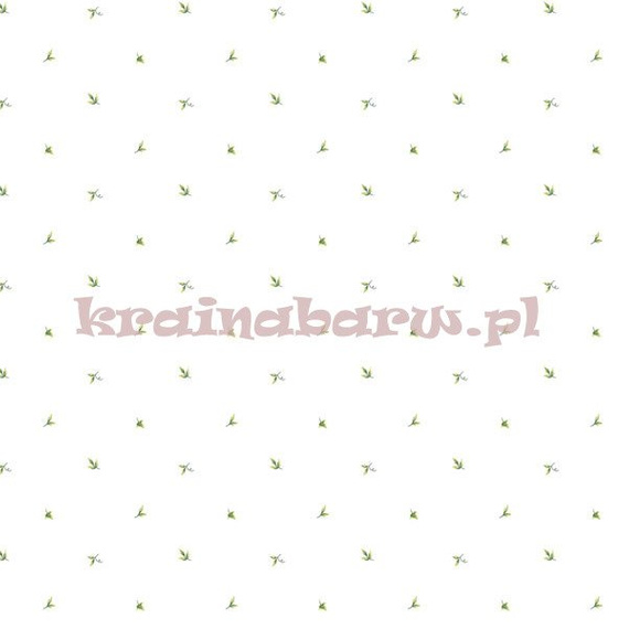 Tapeta z drobnym zielonym listkiem na białym tle