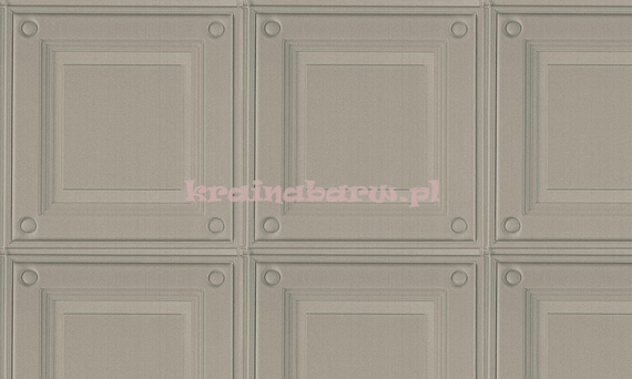 Luksusowa tapeta geometryczna 3D stylowe eleganckie kasetony  w beżu