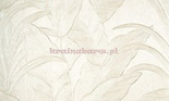 Modna tapeta z dużymi liśćmi z wyczuwalnym wzorem  perłowa