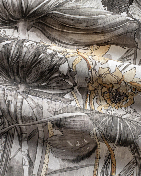 Fototapeta artystyczna Nostro liście kwiaty z szarością