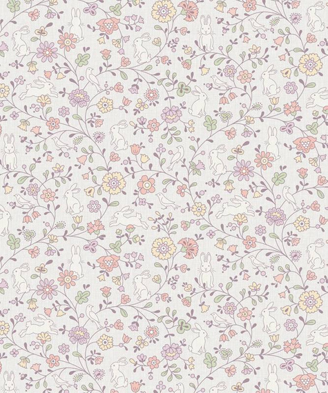 Tapeta Grandeco JS3101 Jack 'n Rose 2024 kwiatki i króliczki