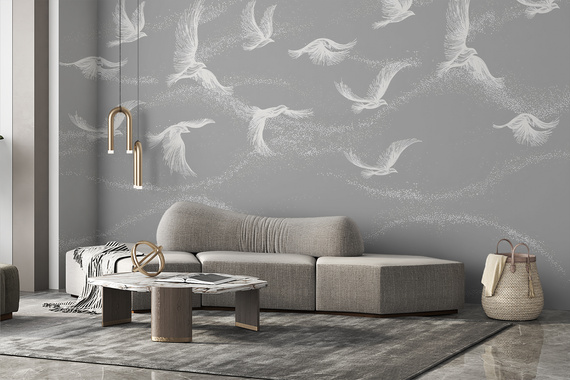 Fototapeta Srebrne Ptaszki