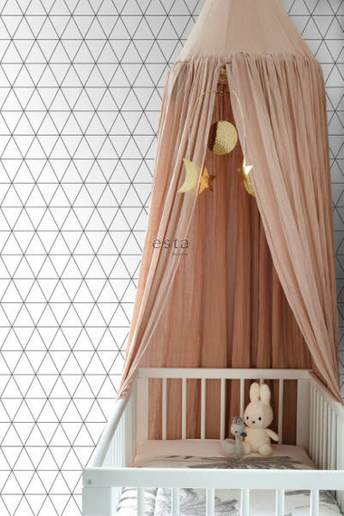 Tapeta 139148 graficzne trójkąty biało czarne