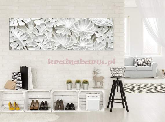 Obraz na płótnie PP10052 ALABASTROWE KWIATY 3D