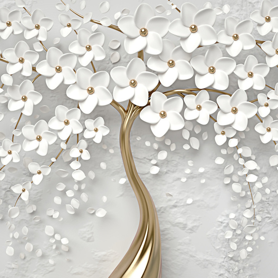 Fototapeta do salonu Abstrakcja Drzewo Kwiaty Wiosna