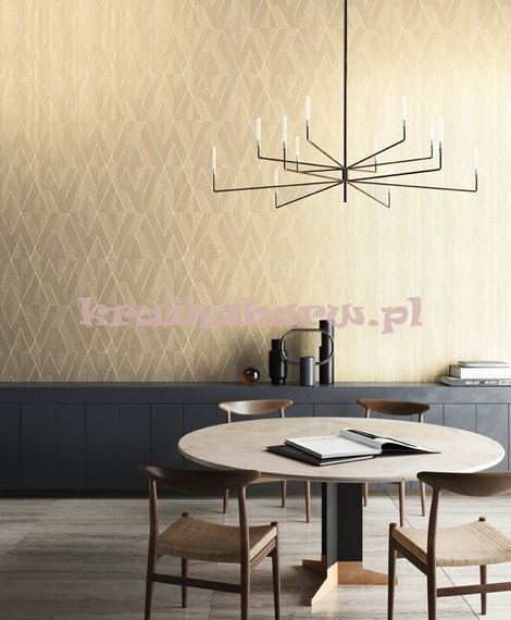 Nowoczesna tapeta geometryczna  impresja romby  3D kremowo beżowa