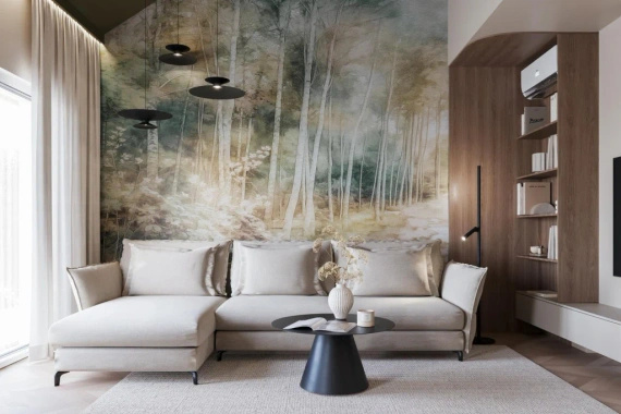 Tapeta artystyczna Wallart Foresta pastelowy las