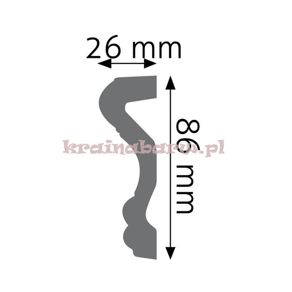 Listwa naścienna gładka elastyczna LNG-03F 235 x 8,6 x  2,6cm