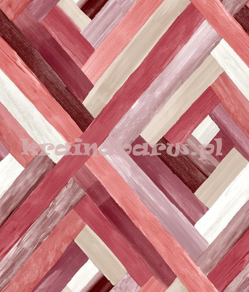 Tapeta  geometryczna kolorowe malowane romby w odcieniach czerwieni