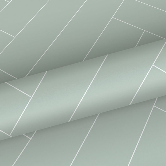 Tapeta 139221 graficzna w jodełkę w miętowej zieleni i bieli