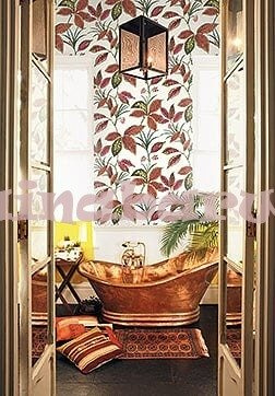 Tapeta z imponującym wzorem dużych kolorowych liści na białym  tle