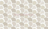 Tapeta geometryczna z kulistymi wzorami w sebrzystych szarościach, beżach  białymi konturami  w stylu Art  Deco