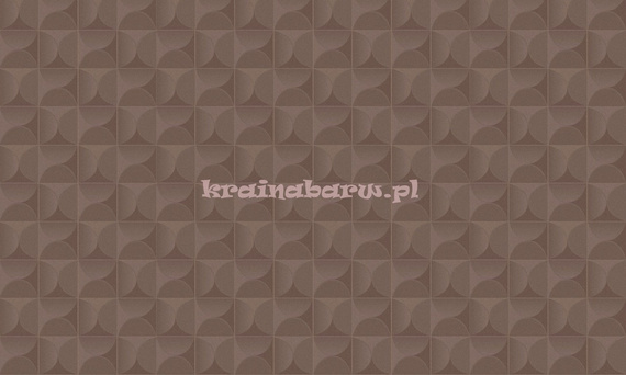 Luksusowa tapeta geometryczna 3D efektowne kwadraty z wypukłymi krągłymi wzorami w brązowym kakaowym