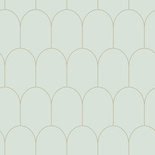 Modna tapeta 139202 łuki w stylu Art Deco miętowa zieleń i złoto