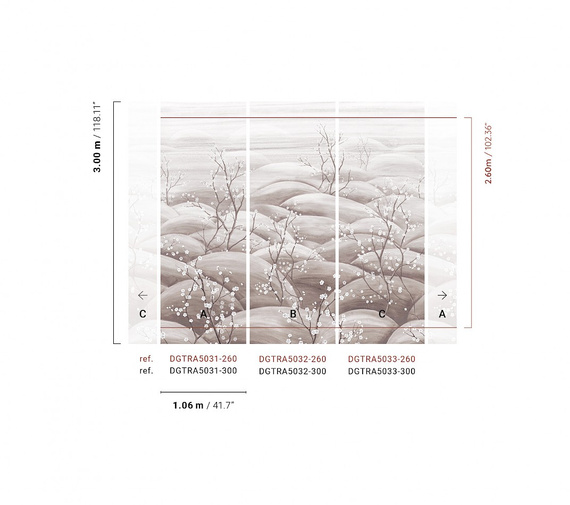 Mural Masureel Sakura DGTRA5031- 5033 kwitnąca sakura